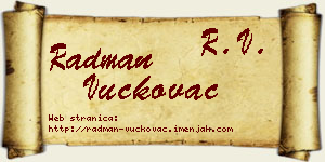 Radman Vučkovac vizit kartica